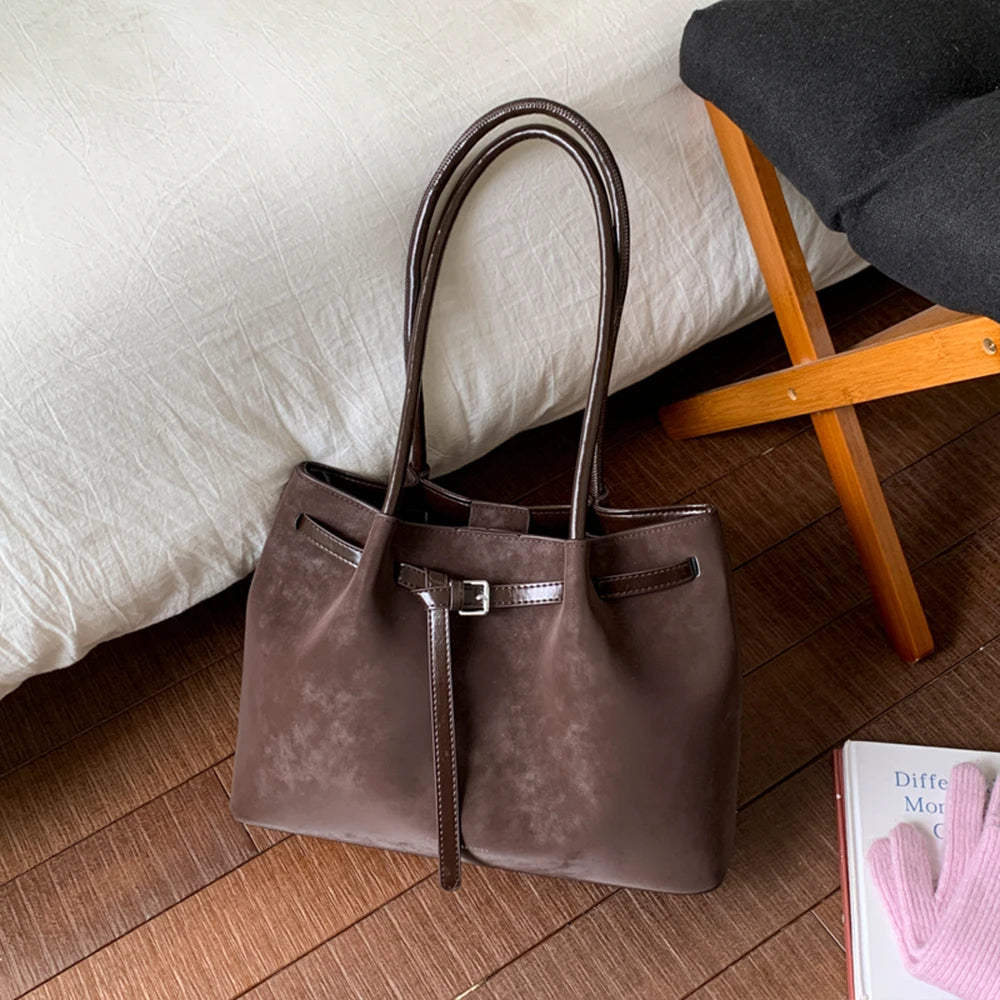 Women’s Retro Underarm Bag Trendy Large Capacity Shoulder Tote