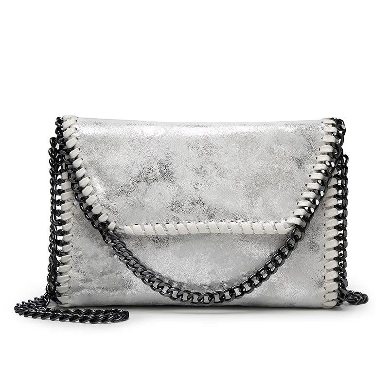 Women’s Chic Chain Crossbody – Elegant Solid Shoulder Bag