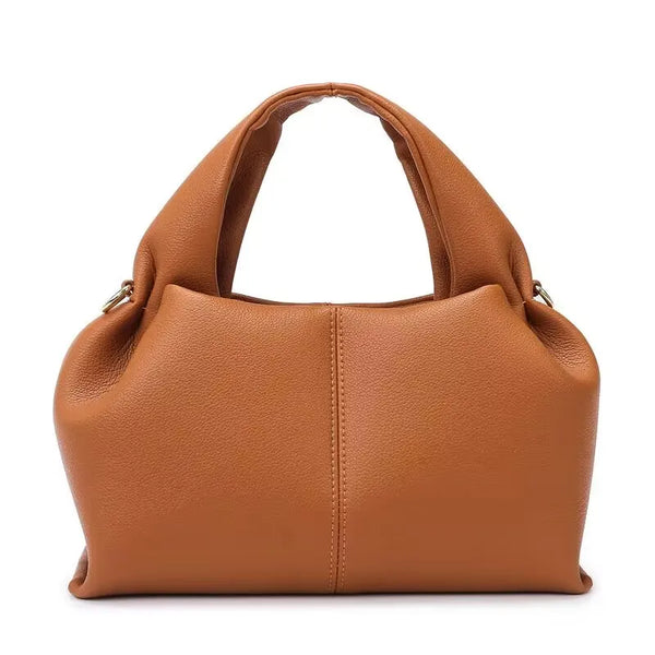 Women’s Fashion Leather Shoulder Bag Designer Dumpling Tote, High Capacity Solid Color Handbag