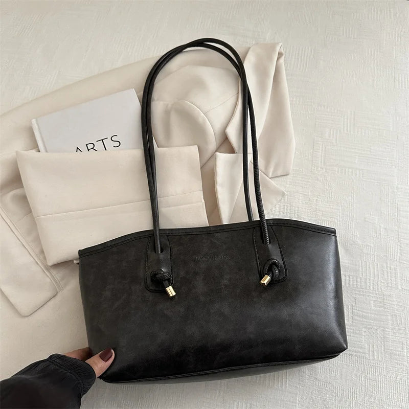 Women’s Designer Vintage Tote Versatile Shoulder Bag for Work & Commuting