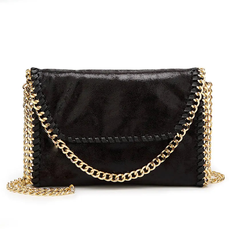 Women’s Chic Chain Crossbody – Elegant Solid Shoulder Bag