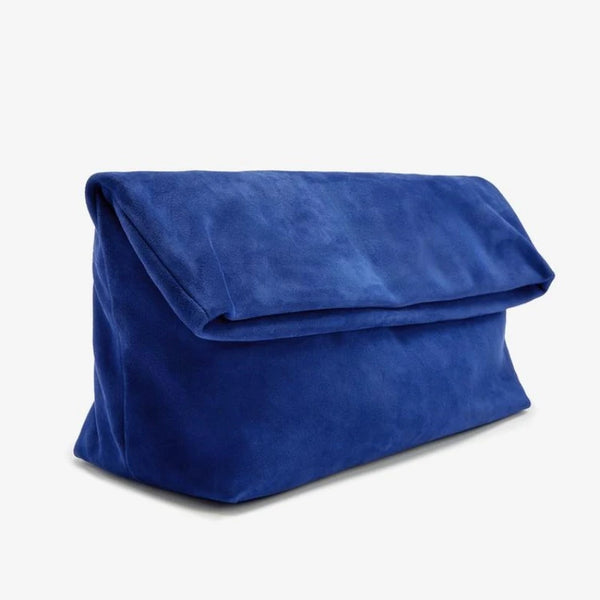 Women’s Maxi Suede Baguette Clutch – Luxury Designer Evening Bag