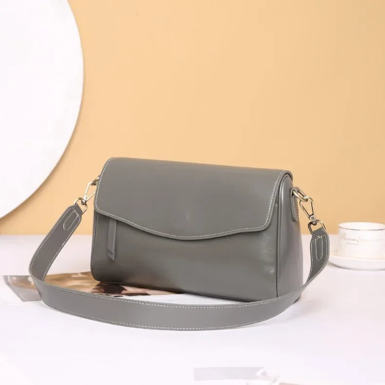Women's Genuine Leather Shoulder & Crossbody Bag – Minimalist Everyday Handbag for Office, Dinner & Weekend Outings