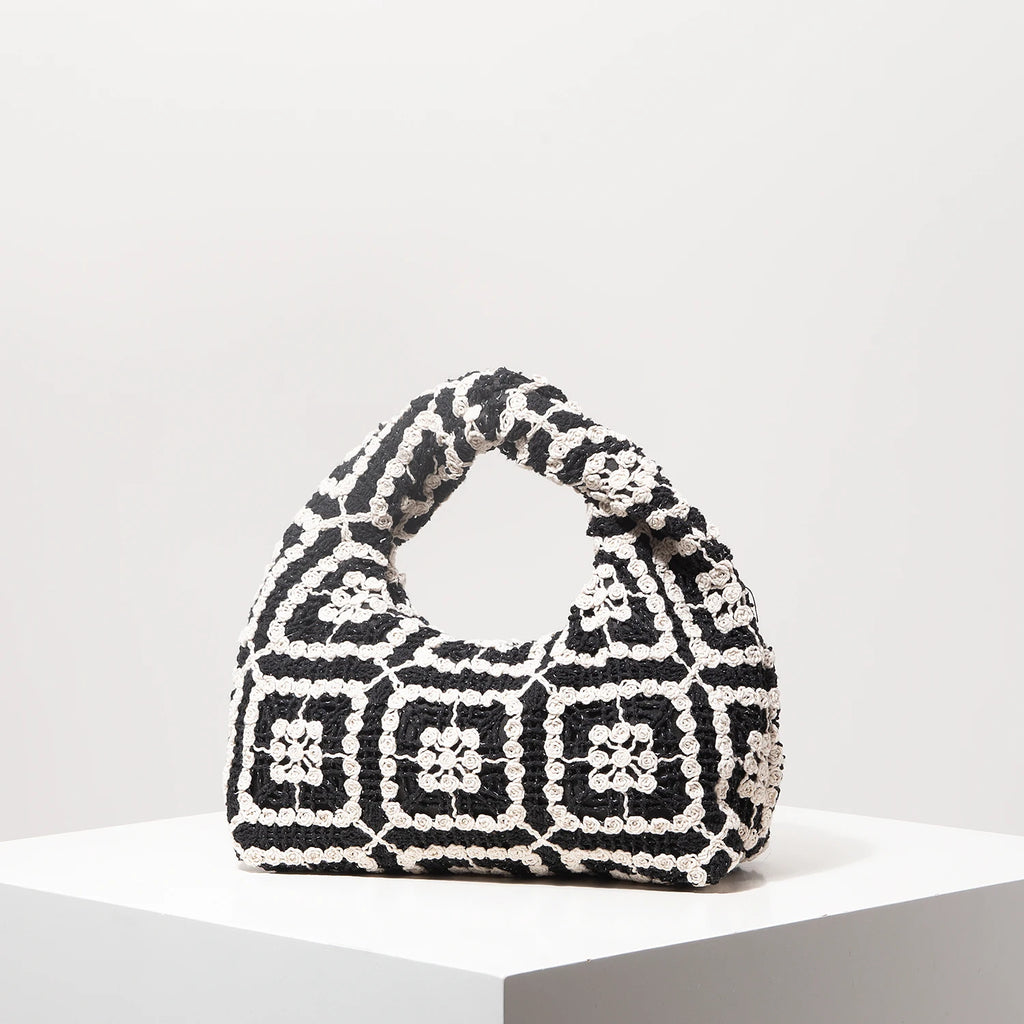 Pattern Hollow Woven Handbag，Bohemia Beach Bags for Women，Crochet Set，Beach Accessories Women，Travel Must Haves（Random Pattern）