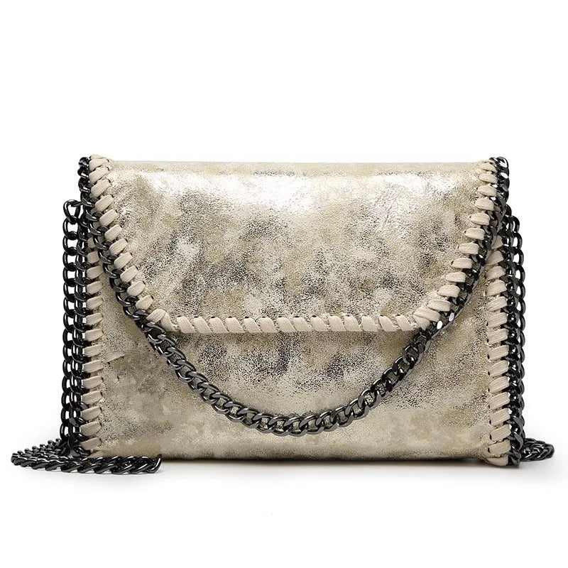Women’s Chic Chain Crossbody – Elegant Solid Shoulder Bag