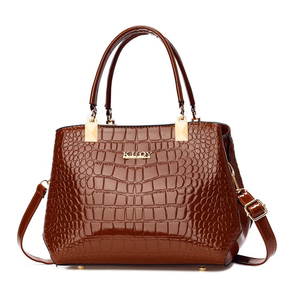 Women’s Elegant Crocodile Tote – Stylish Shoulder & Crossbody Bag
