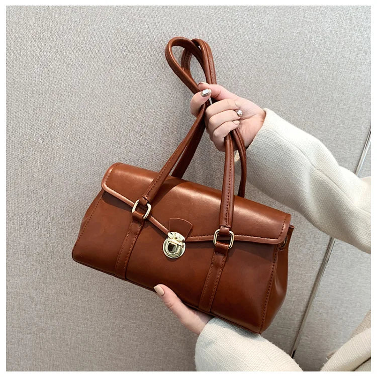 Women's England Style Retro Shoulder and Tote Bag – Leather Handbag