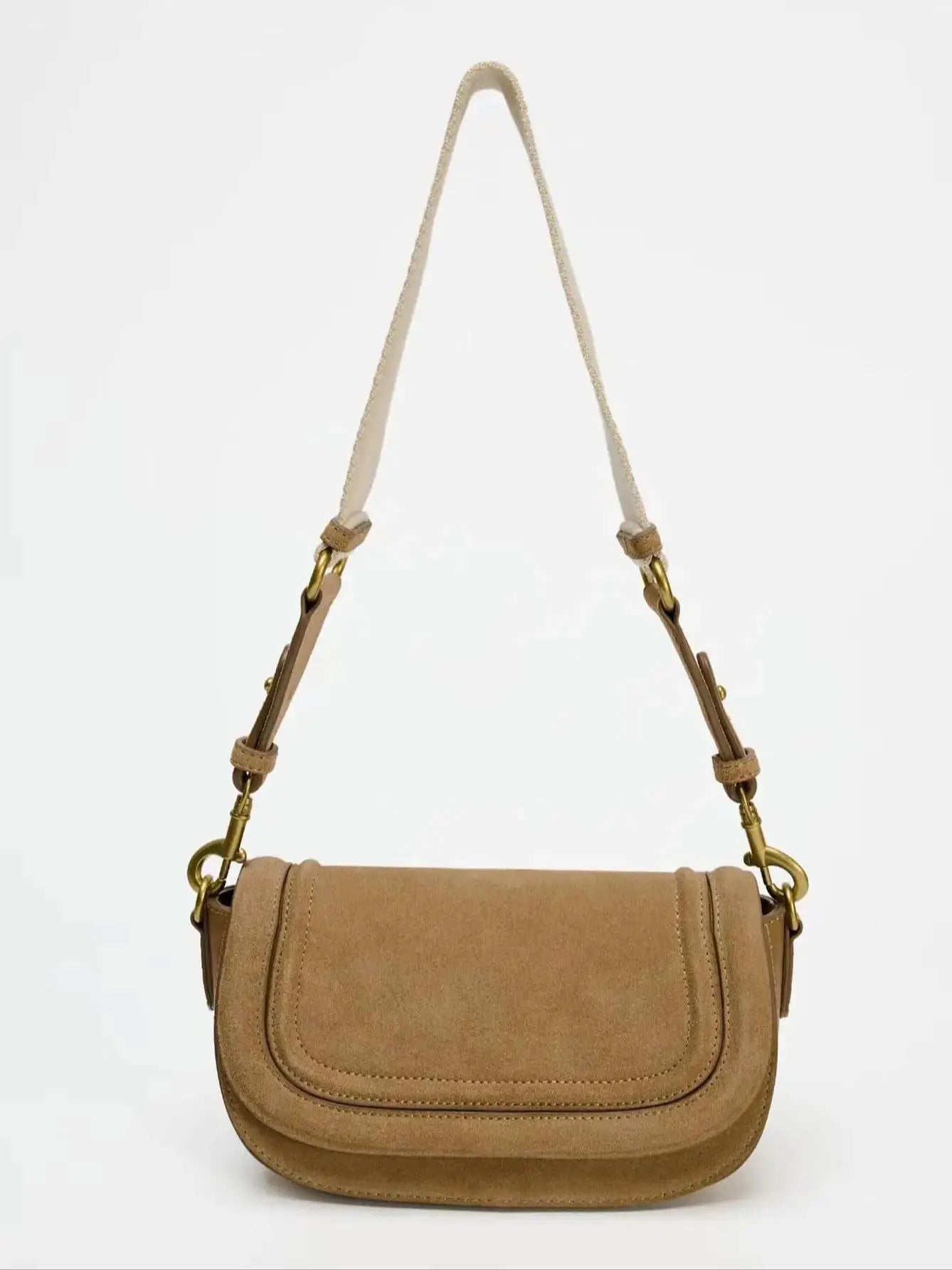 Women’s Retro Baguette Crossbody Bag – Large-Capacity Adjustable Multi-Functional Shoulder Bag