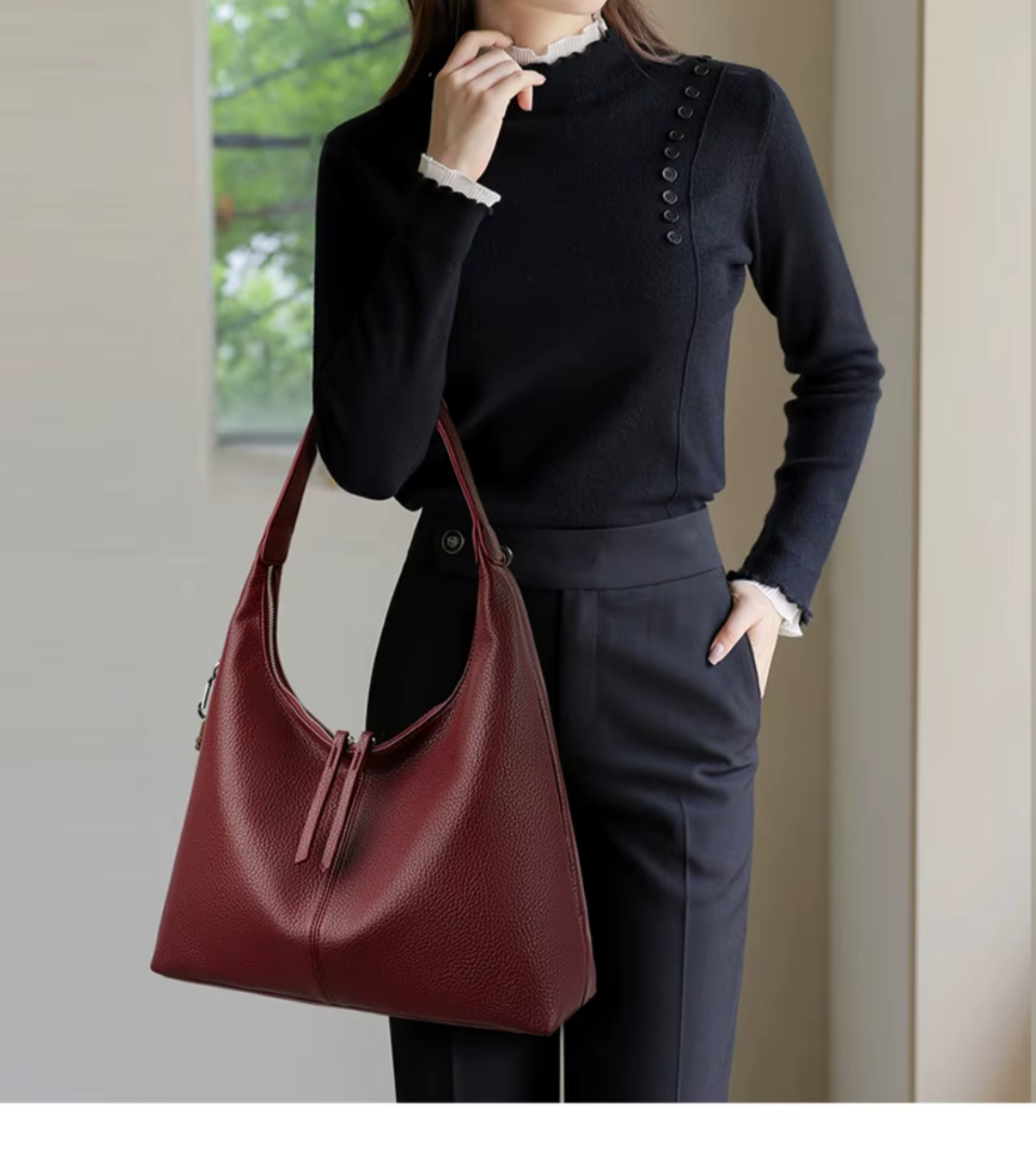 Women's Luxury Genuine Leather Shoulder & Crossbody Handbag – Designer High-Quality Bag