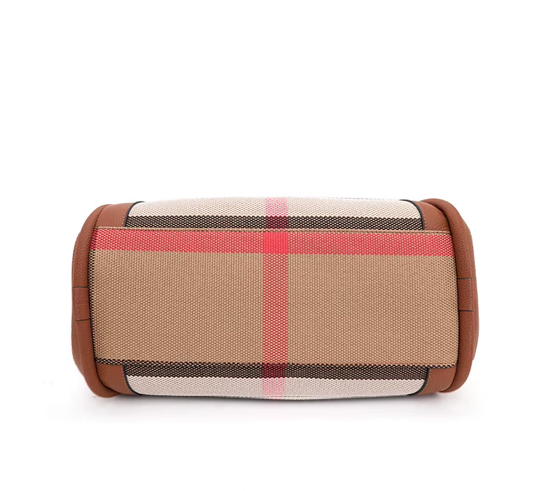 Women's Retro Checkered Canvas & Cowhide Handbag – Luxury Designer Crossbody Bag